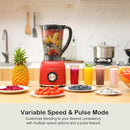 Professional Blender | 8-Cup Big Capacity | Powerful 25,000RPM Motor | Perfect for Smoothies, Shakes, and Frozen Drinks | BPA-Free & Dishwasher-Safe | Red by TinyTreasures Baby Boutique