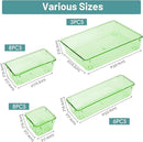 WOWBOX 25 PCS Plastic Drawer Organizer Set, 4 Sizes Desk Drawer Divider Organizers and Storage Bins for Makeup, Jewelry, Gadgets for Kitchen, Bedroom, Bathroom, Office, Clear Green by TinyTreasures Baby Boutique