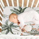 Tropical Vintage Palm Trees Crib Sheets for Boys and Girls, Fitted Baby Crib Sheets Soft and Breathable Mini Crib Sheets 52 X 28 X 9 Inches by TinyTreasures Baby Boutique