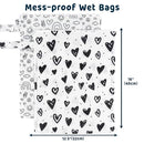 Tiny Twinkle Mess-Proof Waterproof Wet Dry Bag | 2-Pack Reusable Wet Bags for Swimsuits & Baby Clothes | Leakproof Wet Bag for Travel & Diaper Changes for Baby (Black, White) by TinyTreasures Baby Boutique