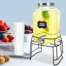 2 Gallon Glass Drink Dispensers For Parties,Beverage Dispensers With Stand And 100% Leakproof Stainless Steel Spigot.Glass Water Jug Dispenser,Lemonade Dispenser,Mason Jar. by CozyNest Decor