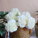 Artificial Ranunculus Long Stem Buttercup Silk Flowers 6pcs for Home Decor and Wedding Decorations(White 1) by CozyNest Decor