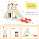 BABY JOY Toddler Large Slide, 6 in 1 Slide for Kids with Basketball Hoop, Ring Toss, 2 in 1 Convertible Climbing Way, Freestanding Kids Slide Climber Set for Indoors Outdoor Boys Girls Gifts Present by TinyTreasures Baby Boutique