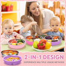 Nuogo 3 Pcs Stainless Steel Baby Suction Plates with Removable Silicone Shell 2-in-1 Metal Toddler Bowl Divided for Picky Eaters Kid Feeding Led Weaning Supply, Dishwasher Safe (Red Series) by TinyTreasures Baby Boutique