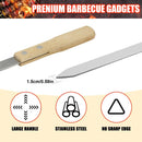 SHIKORI Kabob Skewers,BBQ Barbecue Skewers,Stainless Steel Sticks,23 Inch Heavy Duty Large Wide Reusable,with Nonslip Wooden-12 Pcs by GreenHaven Gardens