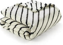 Lahome Boho Fleece Throw Blanket Black White Striped Fluffy Bed Throws Soft Cozy Warm Fuzzy Throw Blanket Reversible Blankets for Couch Sofa, Off White 50''x60'' by CozyNest Decor