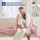 Sealy Electric Blanket Throw Size 50"*60",Super Cozy Flannel to Sherpa Reversible Heated Blanket Throw with 6 Heating Levels & 2-10 Hours Auto Off Overheating Protection Machine Washable,Pink by CozyNest Decor