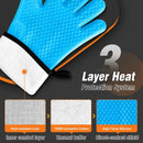 Walfos Silicone BBQ Gloves - Heat Resistant Grilling Gloves, Premium Non-Slip Kitchen Silicone Oven Mitt with Protective Cotton Layer Inside, Waterproof, Great for Grilling, Kitchen and Cooking, Blue by GreenHaven Gardens