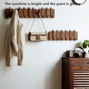 Wall Mounted Piano Key Hanger | Flip Style Hook | Entrance Wall Art Hook, Made of Oak Wood (3 Times Painted, 4 Times Polished) (Arc Walnut, 12Hooks) by CozyNest Decor