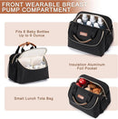 Breastmilk Cooler Bag with Ice Pack Fits 6 Baby Bottles up to 9 Ounce, Wearable Breast Pumps Cooler Bag for Nursing Mom Daycare, Work, Travel- Black by TinyTreasures Baby Boutique