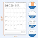 SUNEE Wall Calendar 2025-2026 Large 22.75"x15.5", 21 Month Calendar from October 2025 to June 2027, Vertical Extra Large Monthly Calendar 2026 for Wall, White by TinyTreasures Baby Boutique