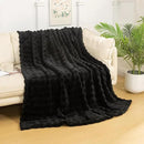 YUSOKI Luxury 3D Bubble Throw Blanket 2lb,All Ages,Home Decoration, (Black,50 * 60inches) by CozyNest Decor
