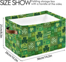 St Patrick's Day Storage Basket Cube Storage Bins Organizer Bag Collapsible Closet Shelf Baskets with handle for Baby Cloth Pet Toy Book 14.2×10.2×8.3 IN by TinyTreasures Baby Boutique