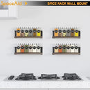 SpaceAid Spice Rack with 24 Spice Jars, 386 Spice Labels, Chalk Marker and Funnel, Wood Hanging Seasoning Shelf for Cabinet Door or Wall Mount (4 Pack) by CozyNest Decor