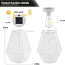 Outdoor Solar Lantern Hanging Decorative Rattan Lanterns with Handle White Large Solar Table Lamp Waterproof for Patio Garden Wedding Home Decor by GreenHaven Gardens