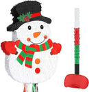 Wernnsai Christmas Piata Large Pull String with Blindfold Bat Cute Snowman Piata for Christmas Party Games White Party Decorations 16.5' x 12.4' by TinyTreasures Baby Boutique