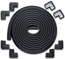 Roving Cove HeftyFit Edge Corner Protector Baby Proofing (Large 18ft Edge 8 Corners), Heavy-Duty, Soft NBR Rubber Foam, Furniture Fireplace Safety Bumper Guard, 3M Adhesive, Onyx Black by TinyTreasures Baby Boutique