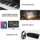 MUSTAR Digital Piano 88 Key Weighted with Stand, 88 Key Semi Weighted Keyboard Piano MEP-1100, Electric Piano Keyboard 88 Keys for Beginners, 2x25W Stereo Speakers, Case, Sustain Pedal, ABS, Black by TinyTreasures Baby Boutique