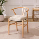 Chair Cushions, Foam Dining Chair Cushions, Tufted Indoor Chair Pads, Set of 6, Beige, 16.5” x 16.5” x 3.5” by GreenHaven Gardens