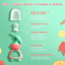 Baby Fruit Food Feeder - Silicone Nibble Tray Combo - Breastmilk Popsicle Mold for Cooling Relief, BPA Free Mesh Feeder for Infant Self Feeding (Robot Pink + Pineapple) by TinyTreasures Baby Boutique