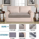 H.VERSAILTEX Super Stretch Individual Seat Cushion Covers Sofa Covers Couch Cushion Covers Slipcover Sets Thick Jacquard Textured Twill Fabric (1 Piece Loveseat Cushion Cover, Taupe) by CozyNest Decor