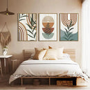 Large Boho Mid Century Wood Wall Art Set,Modern Geometric Leaves Artwork Bohemian Wall Sculptures,Abstract Minimalist Wooden Wall Decor for Living Room Bedroom Office-16 x24 x3 by CozyNest Decor