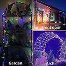 YEGUO Solar Fairy Lights Outdoor Waterproof, 4 Pack Each 33ft 100 LED String Lights, 8 Modes Silver Wire Twinkle Lights (Multicolor) by GreenHaven Gardens