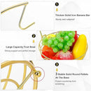 Livabber Countertop Fruit Basket Bowl with Banana Hanger, Modern Standing Fruit Vegetable Bowl Storage, with Banana Tree Holder for Kitchen Dinning Table (Round Metal, Gold) by CozyNest Decor