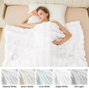 White Faux Rabbit Fuzzy Fur Queen Throw Fluffy Blanket 90x90 Soft Furry Blanket Queen Size for Bed Couch Cozy Bedroom Decor 1000 GSM by CozyNest Decor