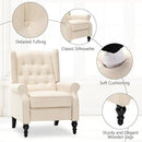 Mid Century Wingback Recliner Chair for Adults, Modern Linen Fabric Push Back Recliner Chairs with Button Tufted Upholstered Back & Footrest, Manual Recliner Chais for Living Room, Nursery, Beige by CozyNest Decor