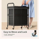Laundry Hamper 2 Section, 110L Rolling Laundry Sorter Basket with Wheels, 2 Compartment Clothes Organizer Cart, Pull-Out Removable Bags for Laundry Room, Bathroom, Bedroom, Black by CozyNest Decor