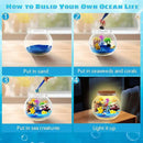 Ocean Light Up Terrarium Kit for Kids - Sea Animal Toys LED Night Light Birthday Gift for Boys & Girls Ages 4 5 6 7 8-12, Kids Arts & Crafts Kit by CozyNest Decor
