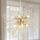 Modern Gold Chandelier Crystals, Sputnik Sunflower Beaded Hanging Lamp, Small Dandelion Pendant Light Fixtures for Kitchen Island Dining Room Bedroom Entryway (Gold 8Lights) by CozyNest Decor