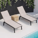 Patio Chaise Lounge Set of 2 with 4 Adjustable Backrest, Foldable Aluminum Chaise Lounge Chair Recliner for Outdoor, Poolside, Sun Tanning Beige by GreenHaven Gardens