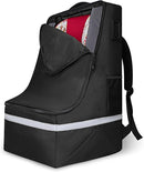 Car Seat Travel Bag for Airplane,Infant Seat Travel Bag with Shoulder Strap,Padded Car Seats Backpack with Reflective Stripes,Large Carseat Carrier Bag Travel Car Seat Cover, Black by TinyTreasures Baby Boutique