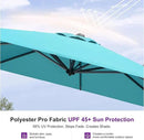 PURPLE LEAF Cantilever Umbrella with Base 9 Feet Patio Outdoor Aluminum Offset Umbrella with 360-degree Rotation for Garden Deck Pool Patio Turquoise Blue by GreenHaven Gardens