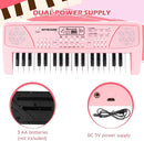 M SANMERSEN Kids Piano Keyboard with Microphone 37 Keys Portable Electronic Keyboards for Beginners Musical Toy for 3/4/5/6 Year Old Girls Boys, Pink by TinyTreasures Baby Boutique