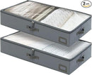 6-Inch Under Bed Organizer, Under Bed Storage Container, Under Crib/Couch Storage, Underbed Storage Box for Seasonal Clothing, Sweaters, Shoes, Blankets, Wrapping Paper & Toys 33" L×17" W×6" H by CozyNest Decor