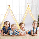 Windyun 4 Pack Kids Teepee Tent for Slumber Party with Mattress and Lights, Sleepover Tents for Girls Boys Indoor Outdoor Cotton Teepee for Kids with Airbed Tray Blanket Birthday Party Supplies(White) by TinyTreasures Baby Boutique