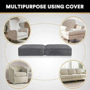 PrinceDeco Stretch Velvet Couch Cushion Covers for Individual Cushions Sofa Cushion Cover Seat, Sofa Covers Washable, Couch Seat Cushion Covers for Sectional (2 Pieces, Grey) by CozyNest Decor