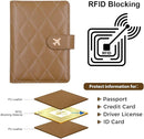 Melsbrinna Rfid Passport Holder for Travel women/Men, Cute Passport Wallet Rfid Blocking Card Slots, Rfid Passport Cover/CaseTravel Wallet, Passport Book Holder (1, LG KHAKI) by TinyTreasures Baby Boutique