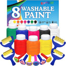 Kids Painting Set, Washable Paint for Kids 8 Colors with 10 Paint Sponges, Non Toxic Tempera Paints 2 oz Each, Paints for Toddlers Art, Craft, School and Home Finger Painting Projects by TinyTreasures Baby Boutique