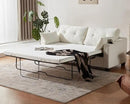 CHIC HOUSE Pull Out Sofa Bed, Full Size Sleeper Sofa, 2-in-1 Convertible Chenille Couch with USB Charging, Memory Form Corduroy Couch for Living Room, Apartment & Small Space (Beige, Chenille - Queen) by CozyNest Decor