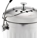 RED FACTOR Premium Compost Bin for Kitchen Countertop - Stainless Steel Food Waste Bucket with Innovative Dual Filter Technology - Includes Spare Filters (Brilliant Steel, 1.3 Gallon) by GreenHaven Gardens