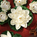 Ciieeo 6PCS Artificial Floating Lotus Flowers Realistic White Lotus & Water Lily Pads for Pool Patio Garden Aquarium Decor by GreenHaven Gardens