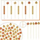 Fall Cocktail Picks Pumpkin Maple Leaf Assorted Autumn Theme Toothpicks Fruit Drinks Dessert Sticks Food Sandwich Appetizer Charcuterie Skewers, for Thanksgiving Decorations Party Supplies (100) by CozyNest Decor