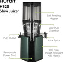 Hurom H320 Cold Press Juicer Machine, Easy to Clean Masticating Slow Juicer, Coarse Strainers, Self-Feeding, Hands Free, Family Size, Quiet Motor, Easy Assembly (Kale/Dark Green) by CozyNest Decor
