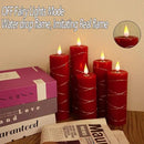 Red Flameless Candle with Remote Control LED Candle with String Lights Battery Powered Flameless Candle4'' 5'' 6'' 7'' 8'' Candles of 5 Pcs by CozyNest Decor