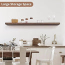 Axeman Floating Shelves for Wall, Rustic Elm Wood 48'' x 8" Deep Wall Shelf with Invisible Bracket, Large Long Wall Mounted Storage Shelves for Living Room, Bedroom, Kitchen, Bathroom Decor, Walnut by CozyNest Decor