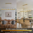 72 Inch Brass Rectangle Wagon Wheel Chandeliers, Gold Chandelier for Dining Room Over Table, Modern Crystal Long Chandelier for High Ceiling, Farmhouse Large Linear Chandeliers for Kitchen Island by CozyNest Decor